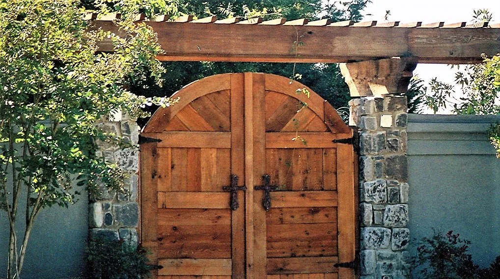 custom cedar fence entry door