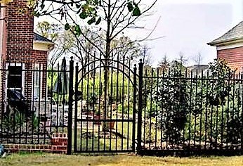 metal fencing and gate