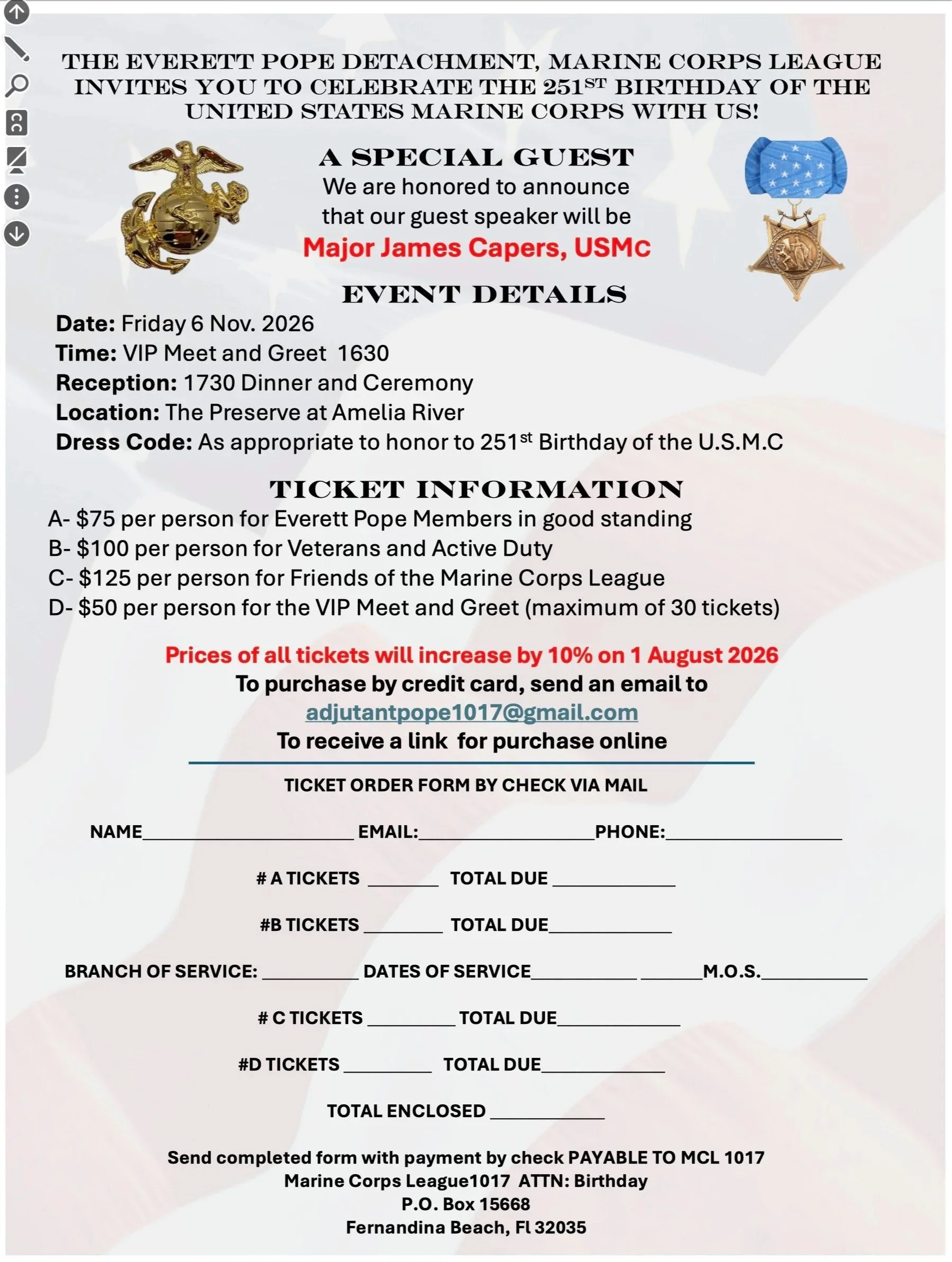 United States Marine Corps 251st Birthday November 2025 - Fernandina Beach, FL