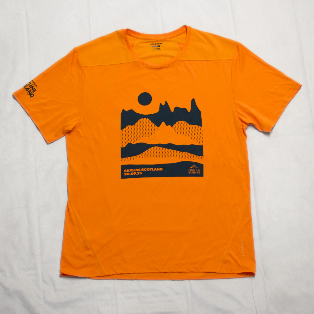 Exclusive Salomon Skyline Scotland® 2025 Men’s OUTLINE Technical T-Shirt – Orange