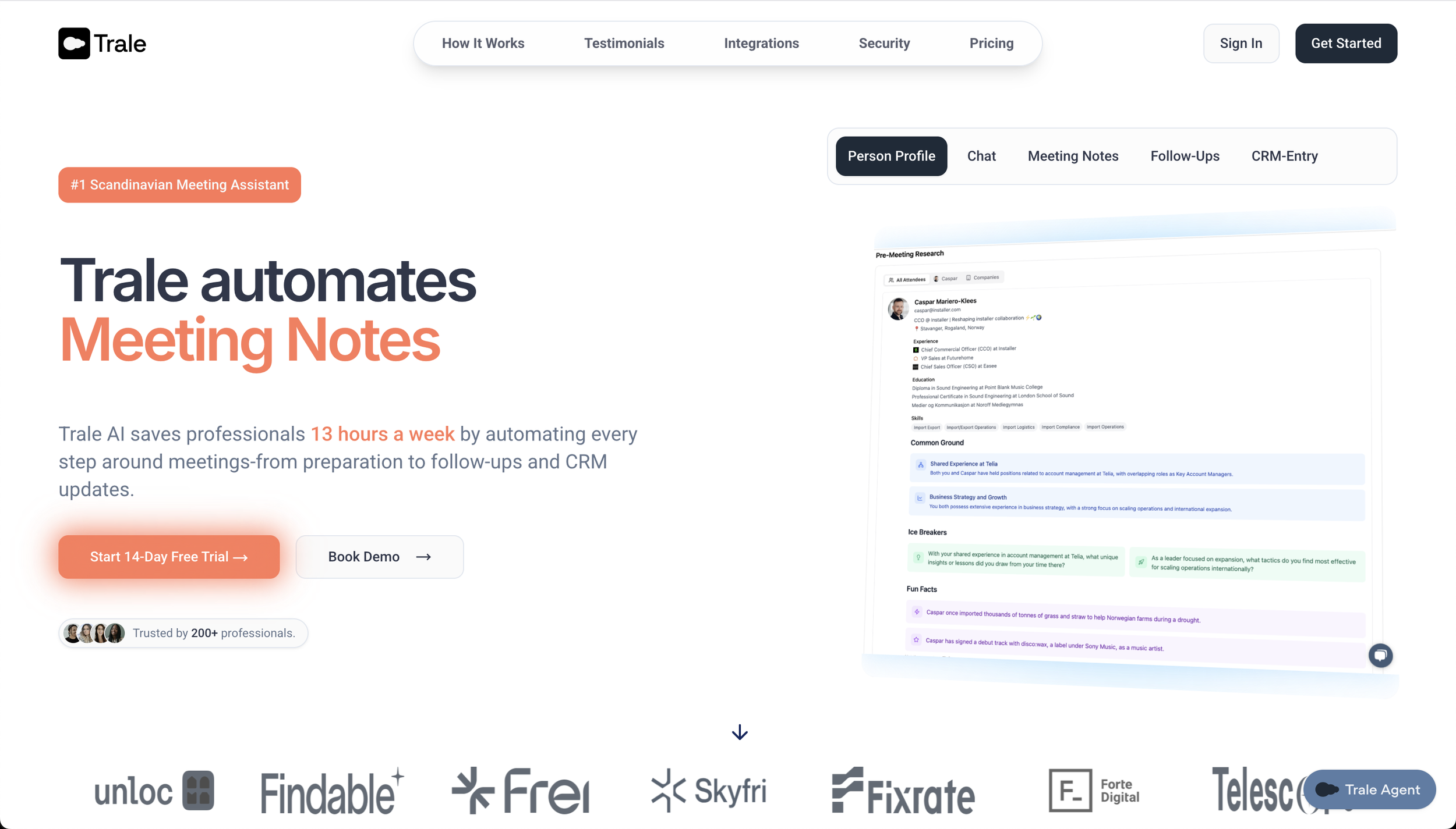 Trale AI meeting automation SaaS by SuperCompany