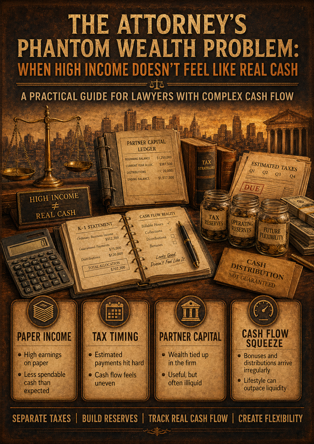 The Attorney’s “Phantom Wealth” Problem: How Partner Capital, Tax Timing, and Irregular Cash Flow Can Distort Your Financial Plan