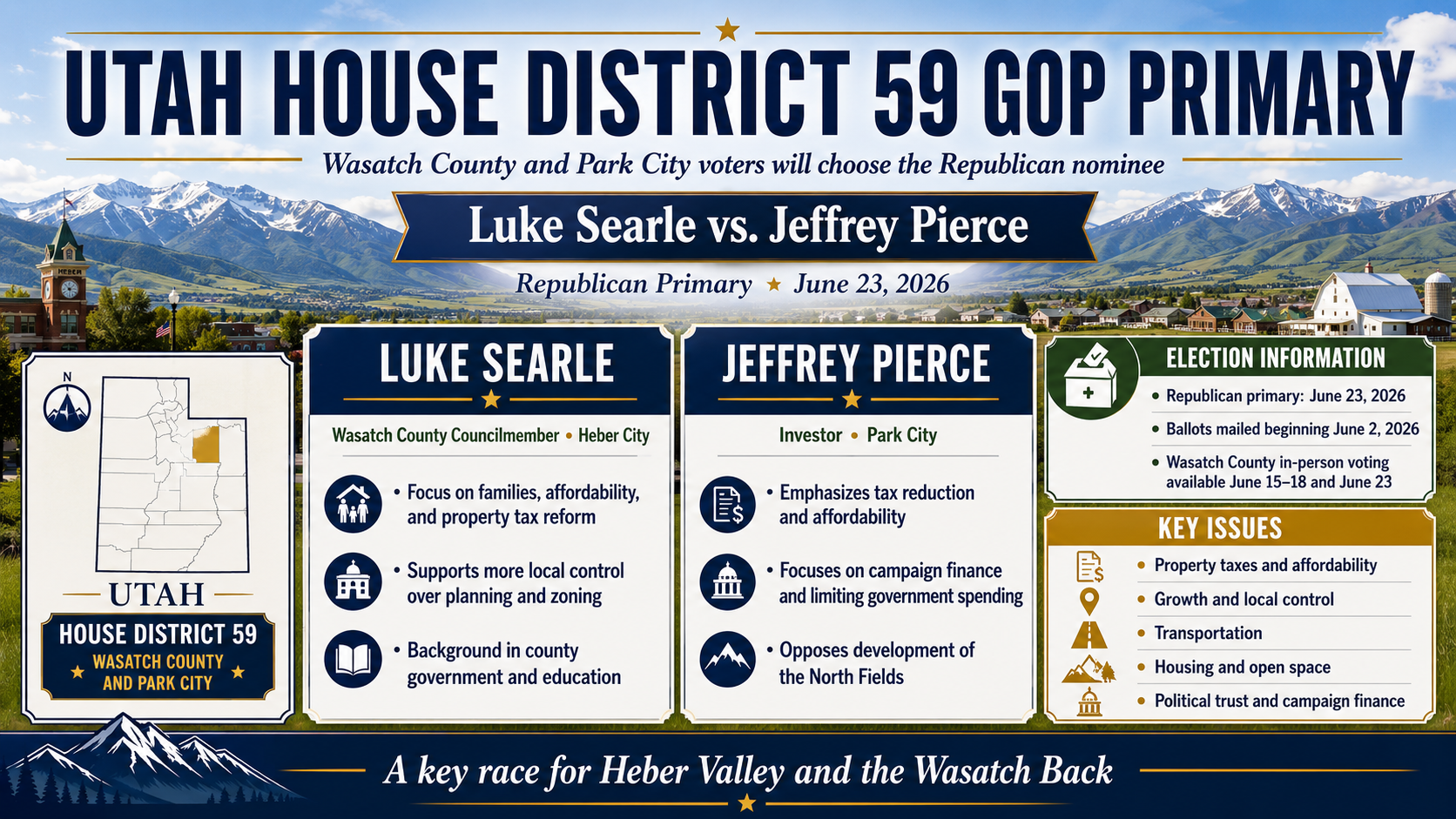 Utah House District 59 GOP Primary: Why the Searle-Pierce Race Matters for Heber Valley