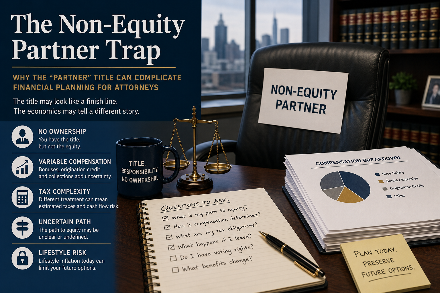 The Non-Equity Partner Trap: Why the “Partner” Title Can Complicate Financial Planning for Attorneys