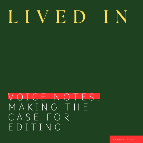 Making the Case for Editing