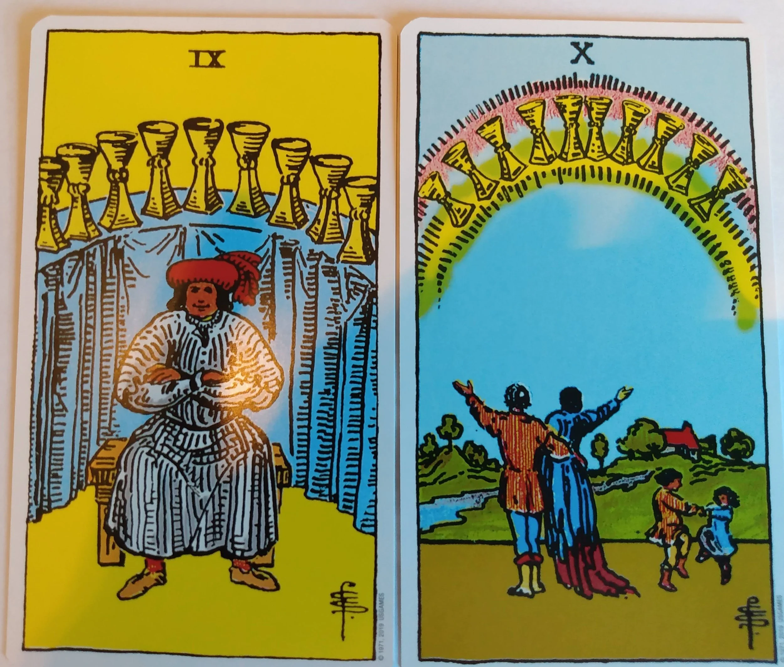 Nine and ten of cups