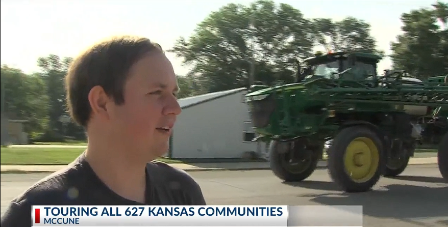 7/19/23; KSN 16 News (TV): One Young Man From Nebraska Is On A Mission To Visit All 627 Kansas Towns In Less Than A Year, And Here’s Why