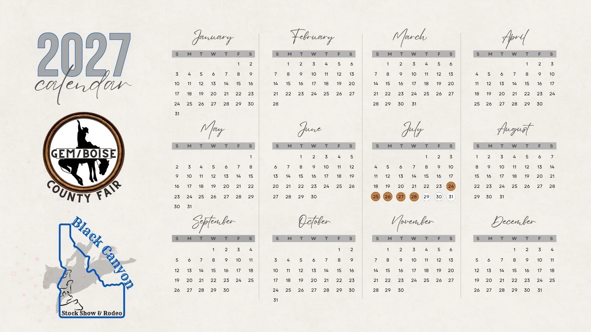 Calendar Gem/Boise County Fair