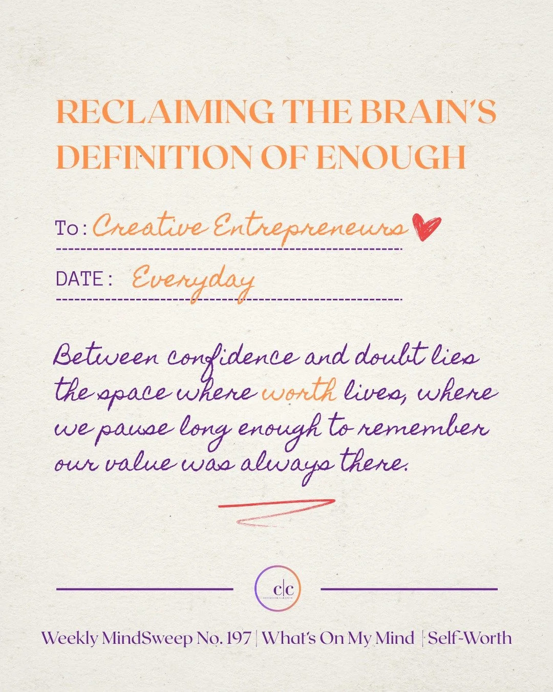 There&rsquo;s a single moment between confidence and doubt, and mine happened over a blinking cursor.

Last week, I was writing a proposal for a local brand on a project perfectly aligned with my skills, my values, and my zone of genius.

I know thei