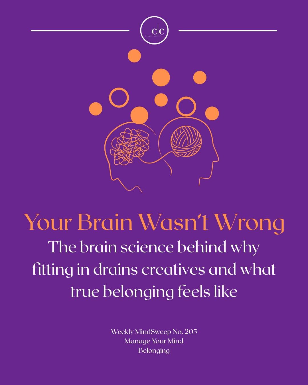 Some rooms look successful on paper, but quietly drain your energy once you&rsquo;re inside them.

The Weekly MindSweep No. 205 | Manage Your Mind | Belonging explores the neuroscience of belonging and why &ldquo;fitting in&rdquo; can be exhausting f