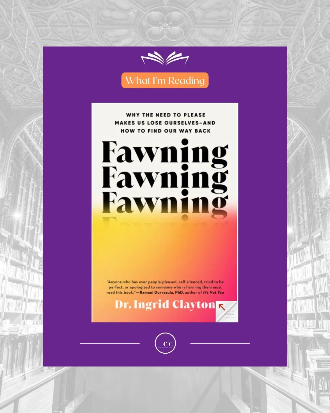 What I'm reading: Fawning by Dr. Ingrid Clayton

I&rsquo;m inspired by the shift from performing for worth to living from inner alignment, where success, visibility, and money feel safe because they&rsquo;re rooted in self-worth, agency, and self-com
