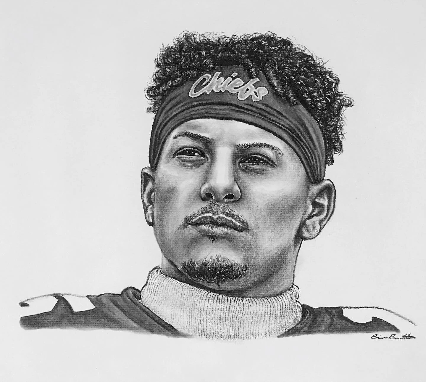 Finished portrait of Patrick Mahomes II, poised to lead the Chiefs against the Bucs and Tom Brady!!

// charcoal on Strathmore paper
&bull;
&bull;
&bull;
&bull;
&bull;
&bull;
&bull;
#art #artistsoninstagram #artwork #artist #artoftheday #artofinstagr