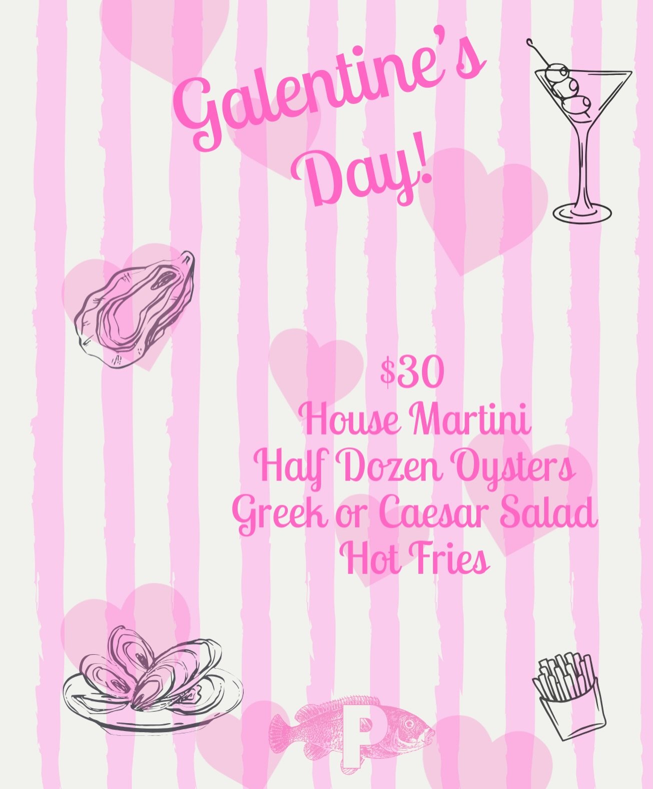 Friday at PCo and @puritanoyster - grab a seat at the bar with your bestie and have the perfect girl dinner. (Don't worry, we have Diet Coke, too.) 🩷