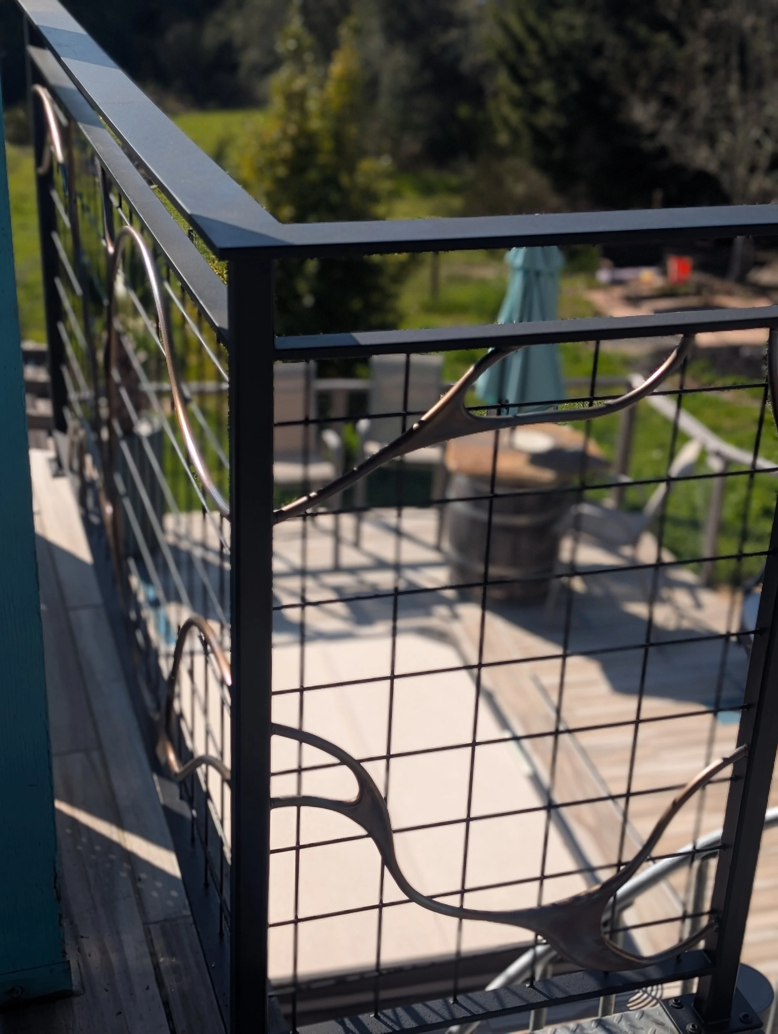 Custom fabricated metal artistic handrail