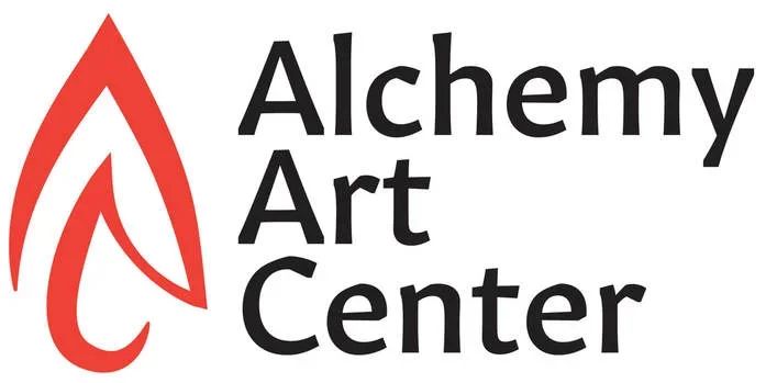 Logo of Alchemy Art Center featuring a stylized red flame and black text.