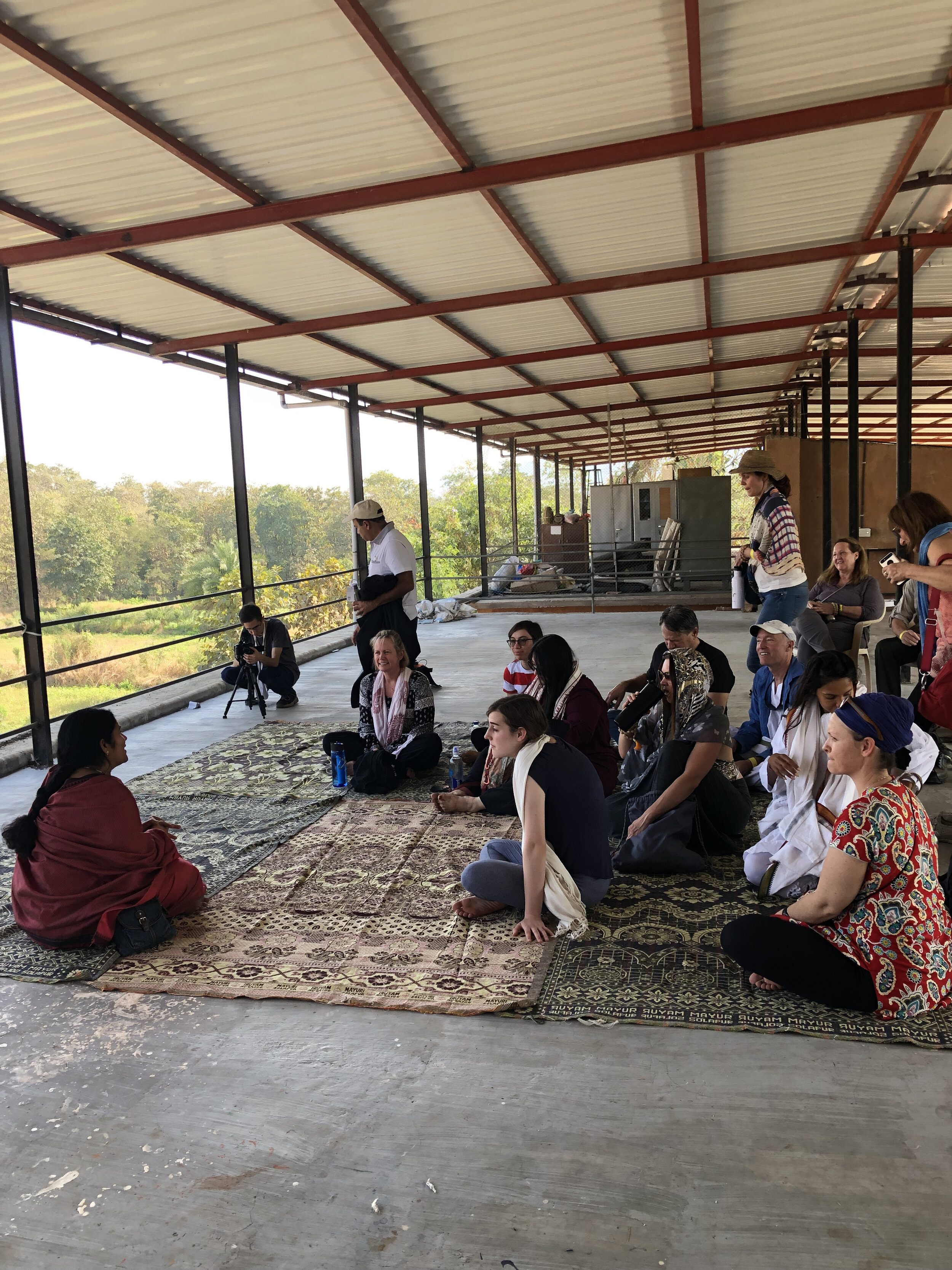 Sita Devi Dasi teaching local traditions at the Govardhan Ecovillage.