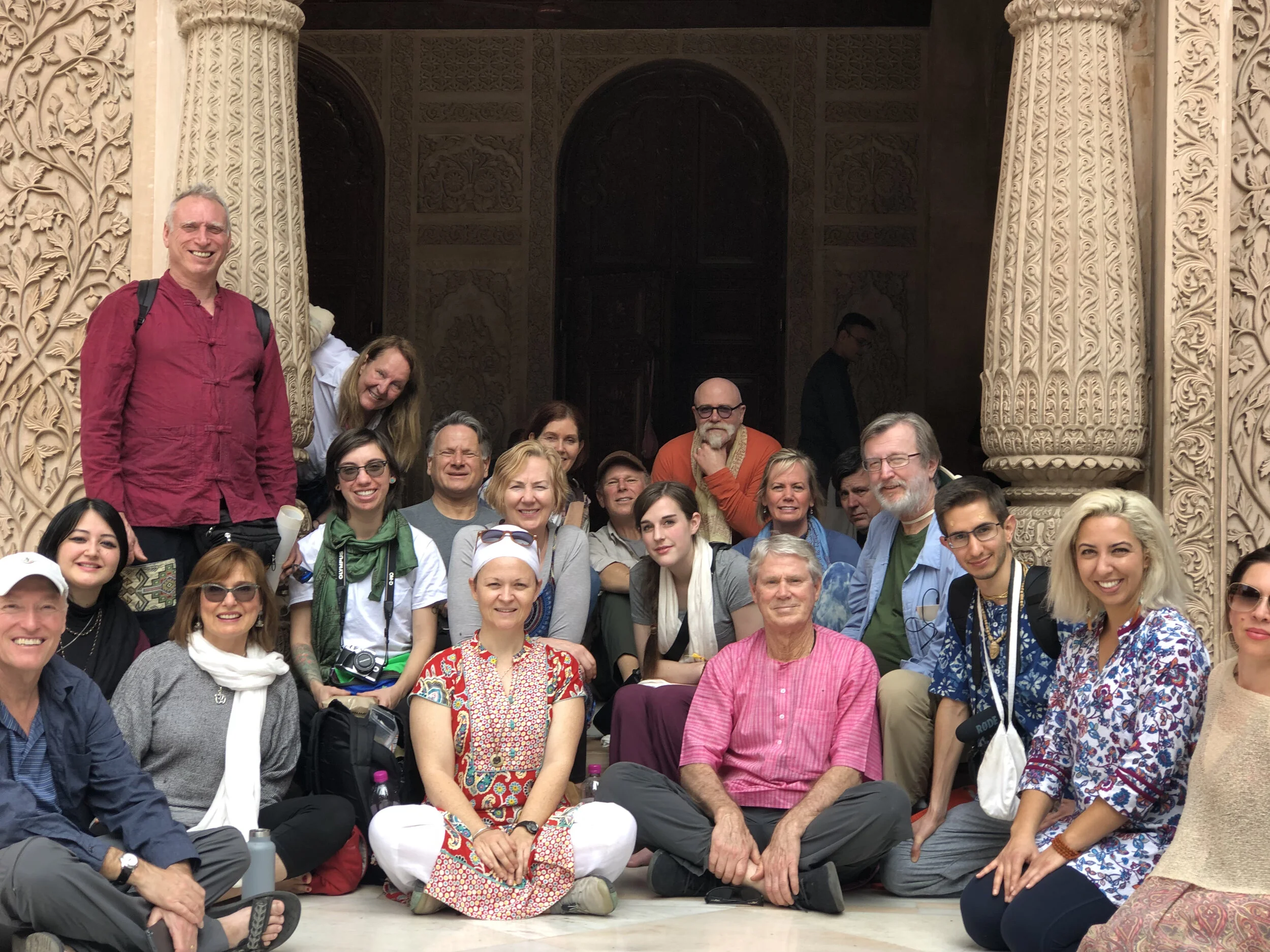The group at Sri Radha Gopinath Mandir temple in Mumbai.