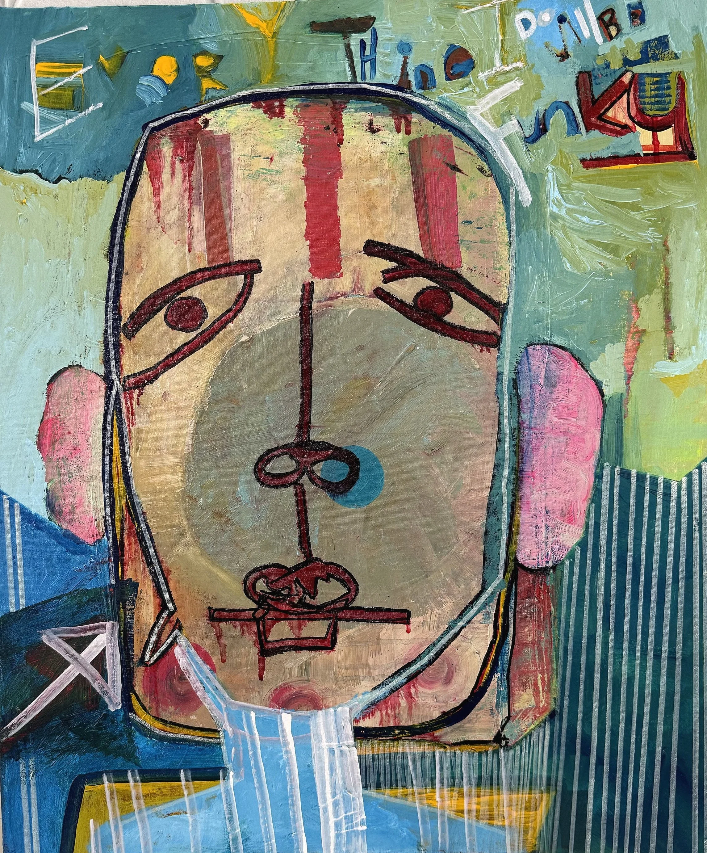 "Everything I Do Will Be Funky" 24x20 Acrylic/oil pen on Canvas Board/Signed