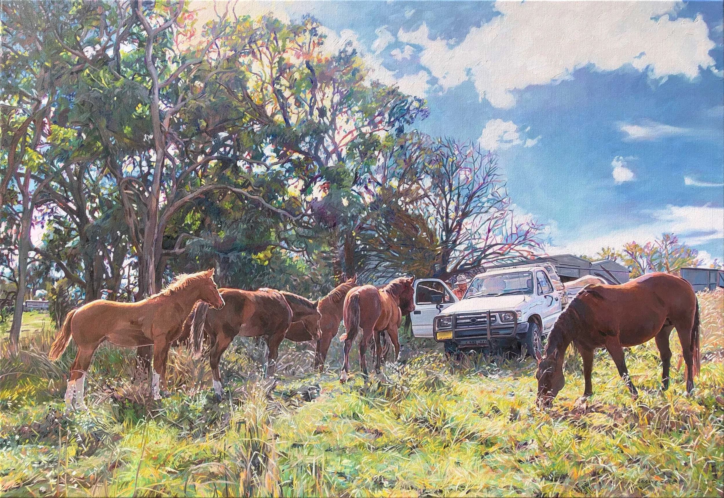 The Mare Paddock. Oil on canvas, 84 x 122 cm.