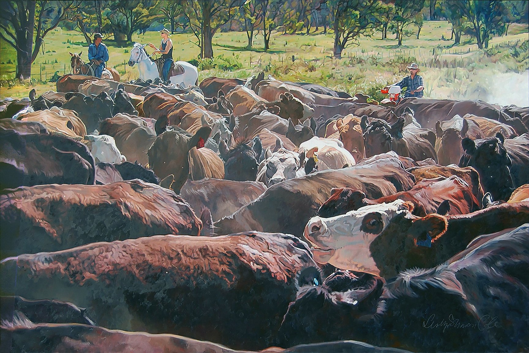 The Long Paddock. Oil on canvas, 240 x 160 cm.