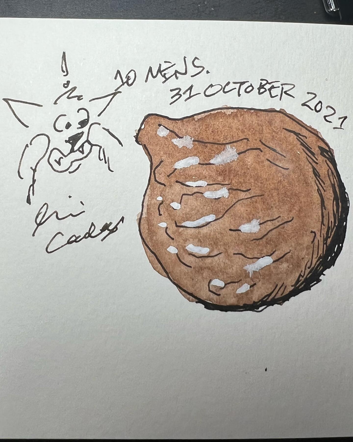 On the final day of Halloween I drew for all of you: a Russell Stover caramel pumpkin

In the true sprit of most of my inktobers this one is real ugly and in no way represents the things I&rsquo;ve learned over the month while I pushed out of my comf