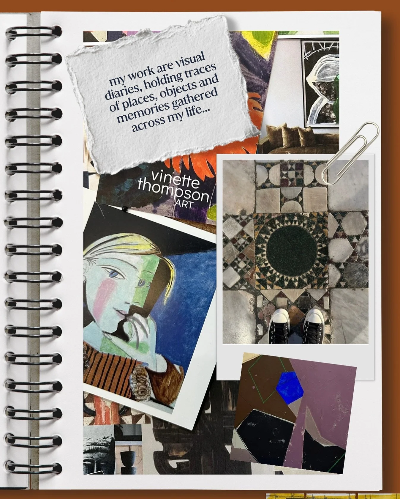 My work often serves as a visual diary.  I often find that subtle influences inspired by interesting places visited, treasures collected and memories gathered, make it&rsquo;s way onto the canvas. Colour choices can be influenced by an amazing Picass