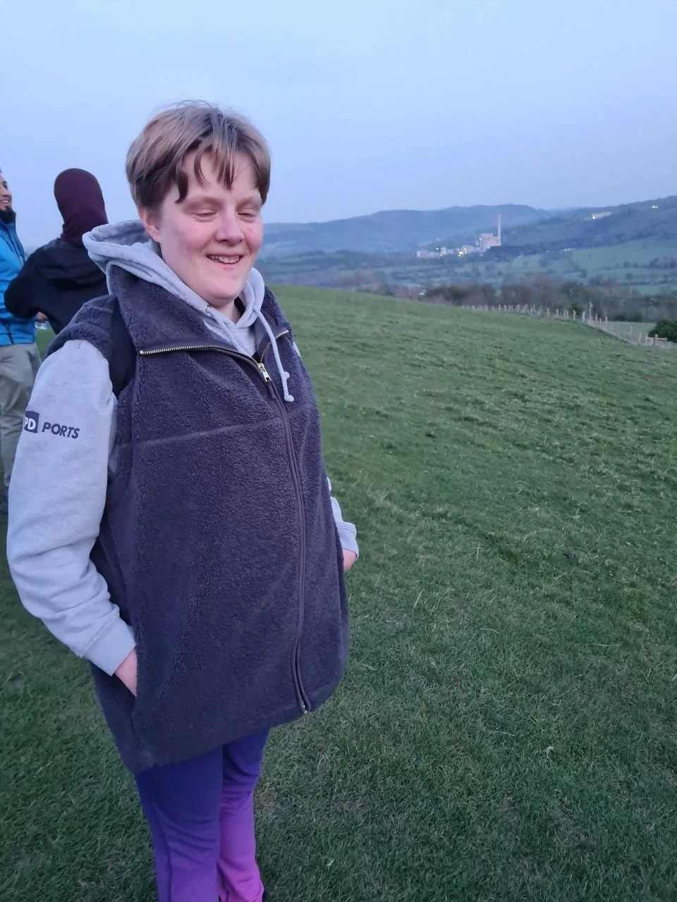 Pip smiles with an Edale view behind