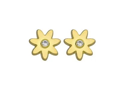 Boucle d'Oreille Fleur et Oxyde Système à Vis