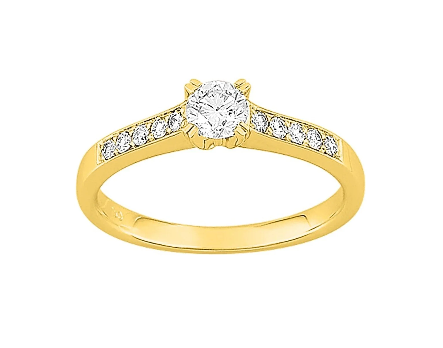 Solitaire accompagnée Diamants