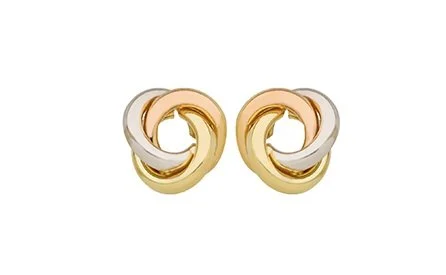 Boucle d'Oreille Noeuds Tricolore