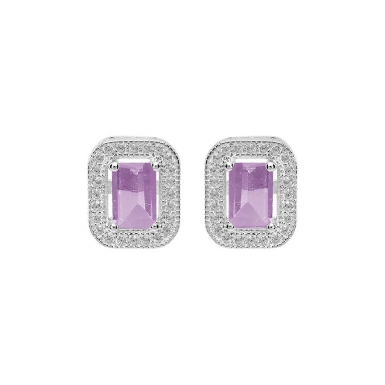 Boucle d'Oreille Amethyste et Oxyde