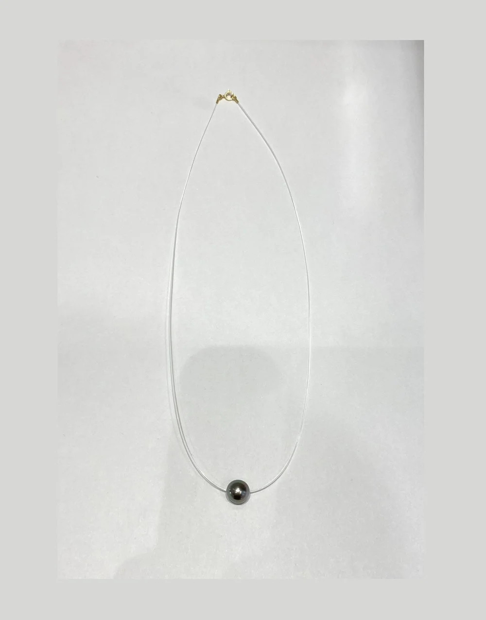 Collier Infini Ikita Paris - Perles En Verre Gris Sur Fil, 60cm, Sans Nickel