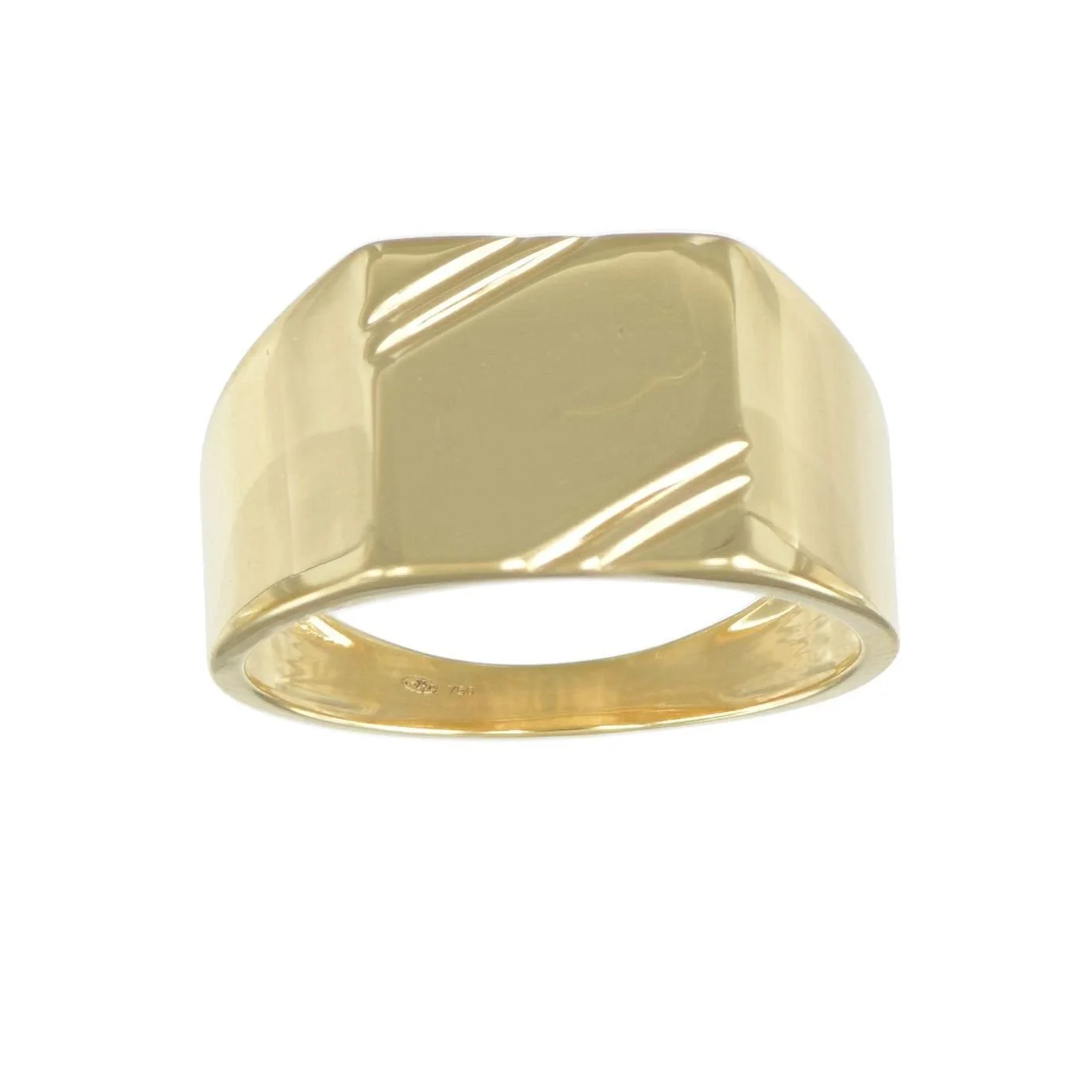 Chevalière rectangle striée