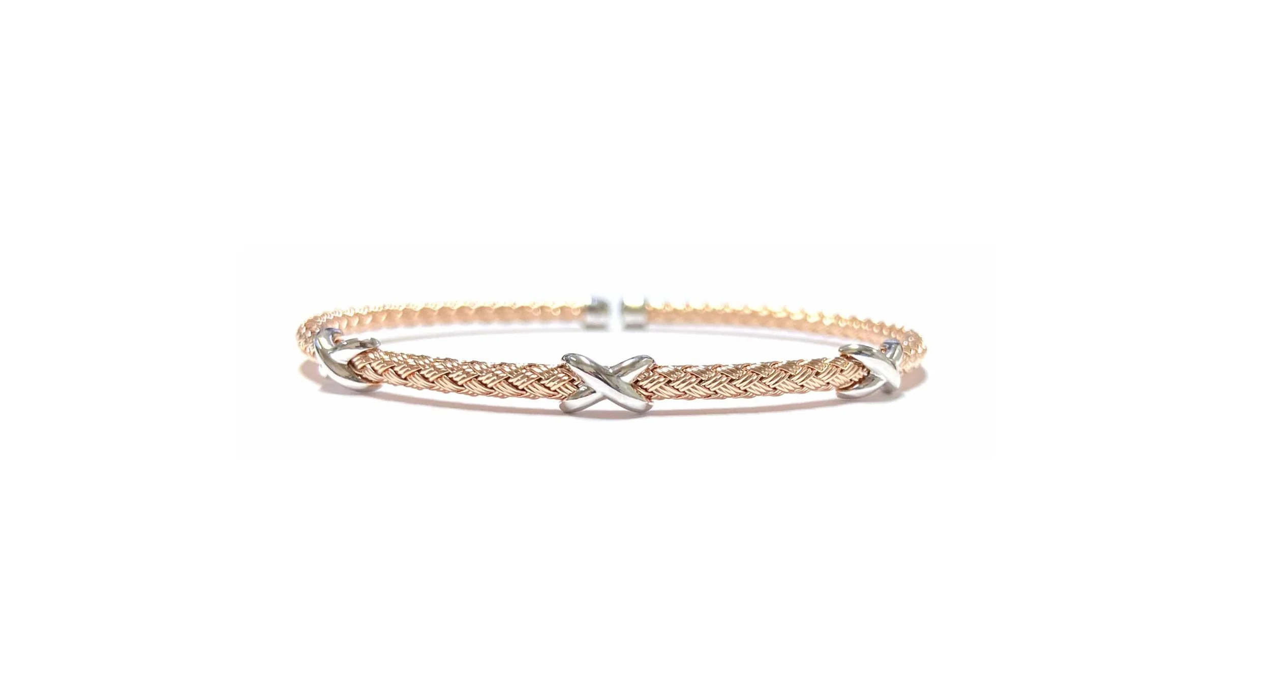 Bracelet Argent Rosé Motif X
