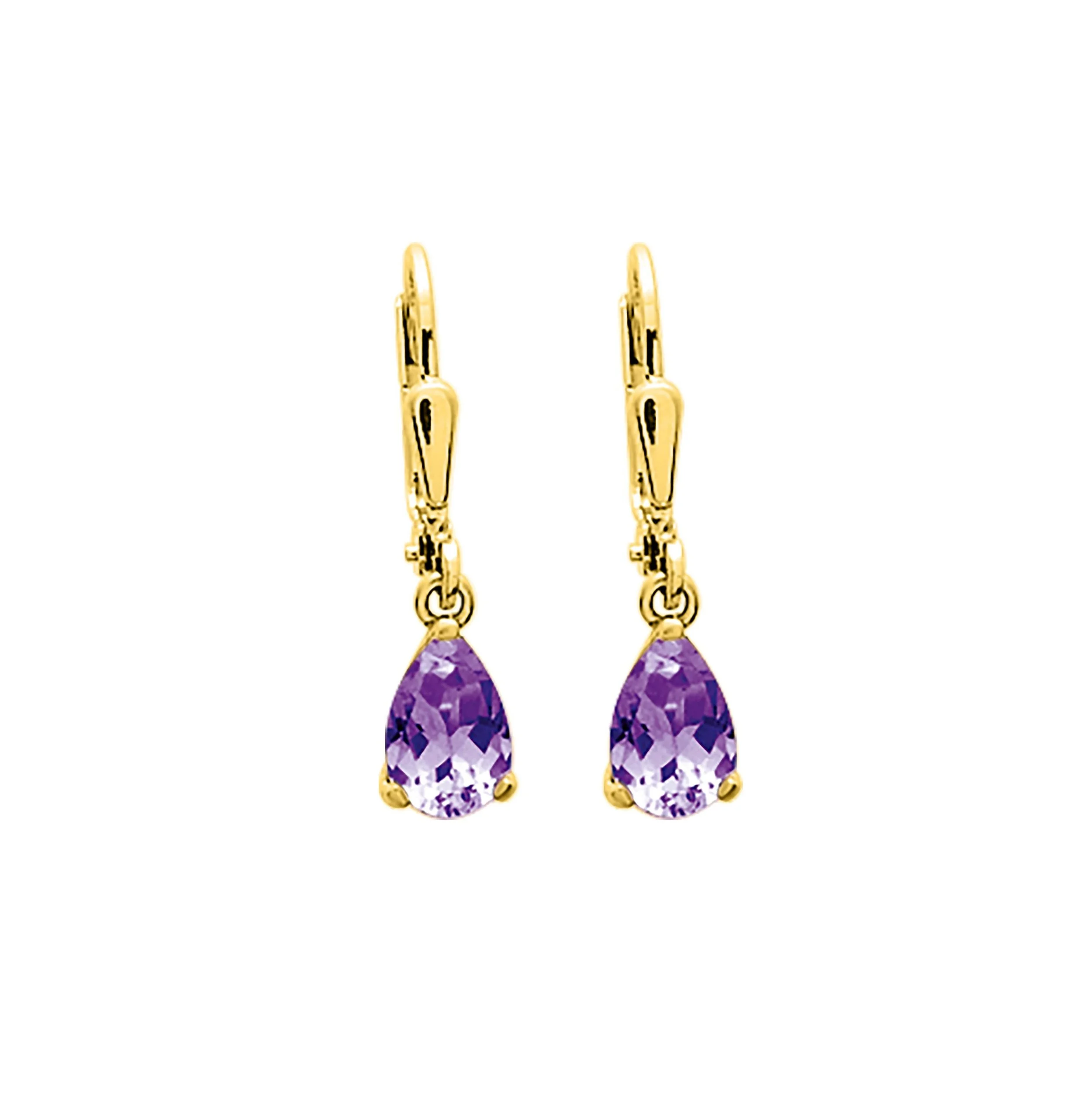 Boucle d'Oreille Amethyste 8x5 Système Dormeuse