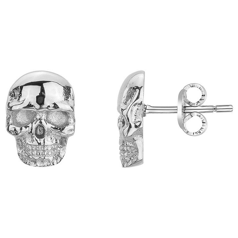 Boucle d'Oreille Acier Tête de Mort