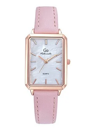 Montre Go Rosé Bracelet Cuir Rose