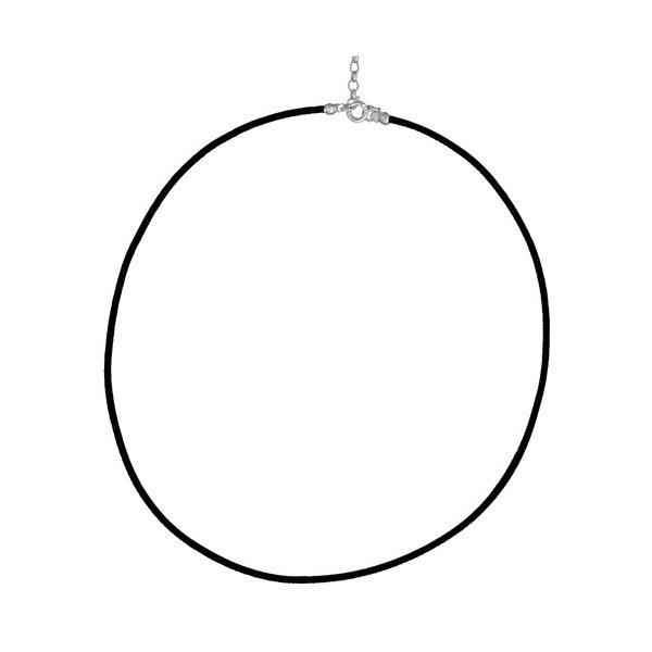 Cordon Cuir Noir 2 mm 42 cm