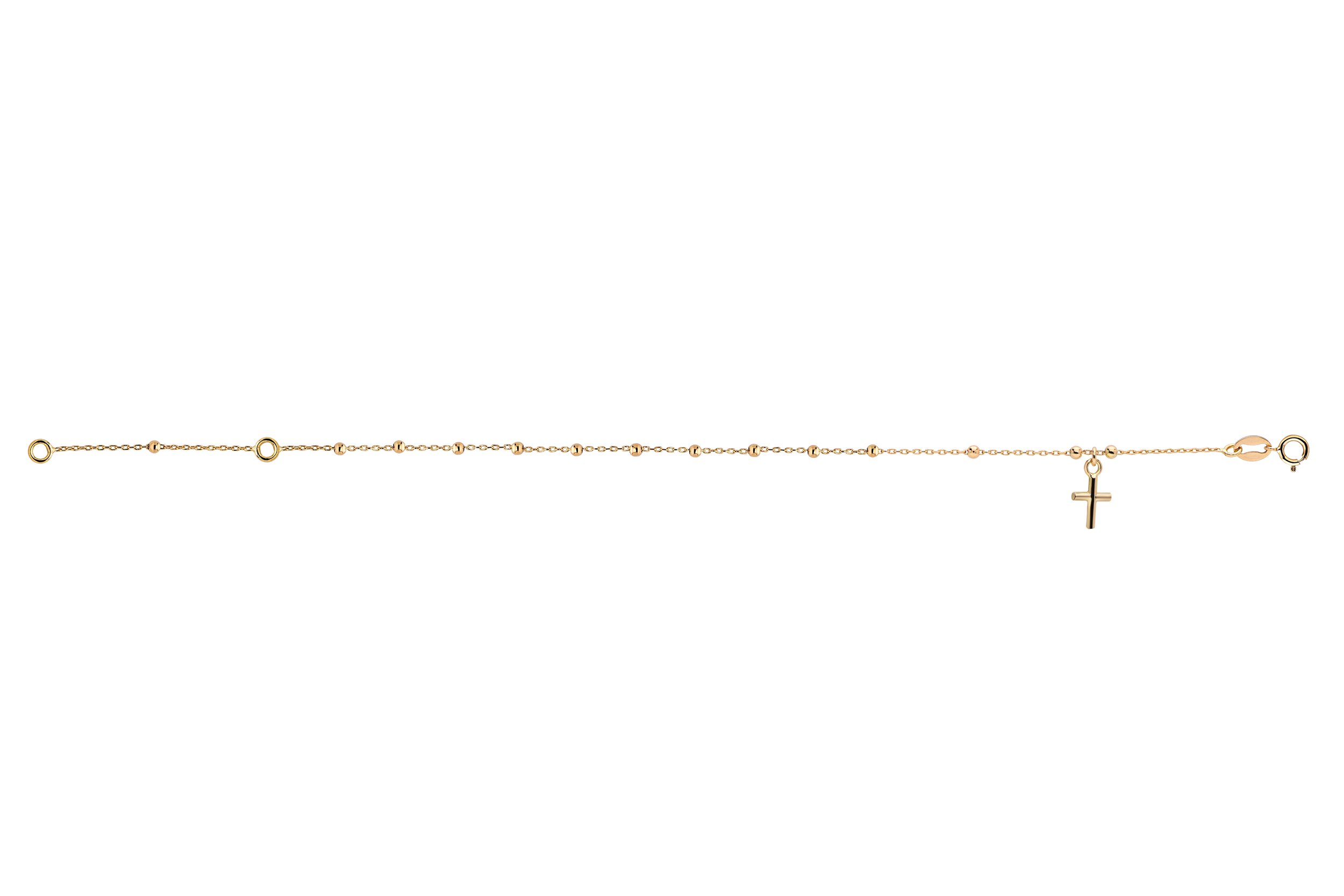 Bracelet Boules + Croix Pendantes