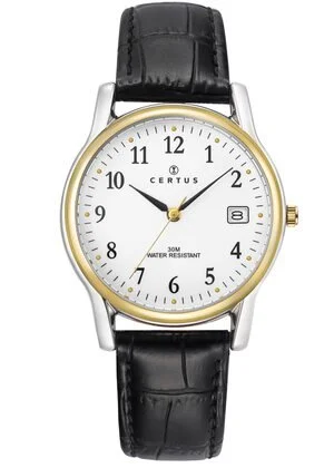 Montre Certus Bicolore Bracelet Cuir Noir