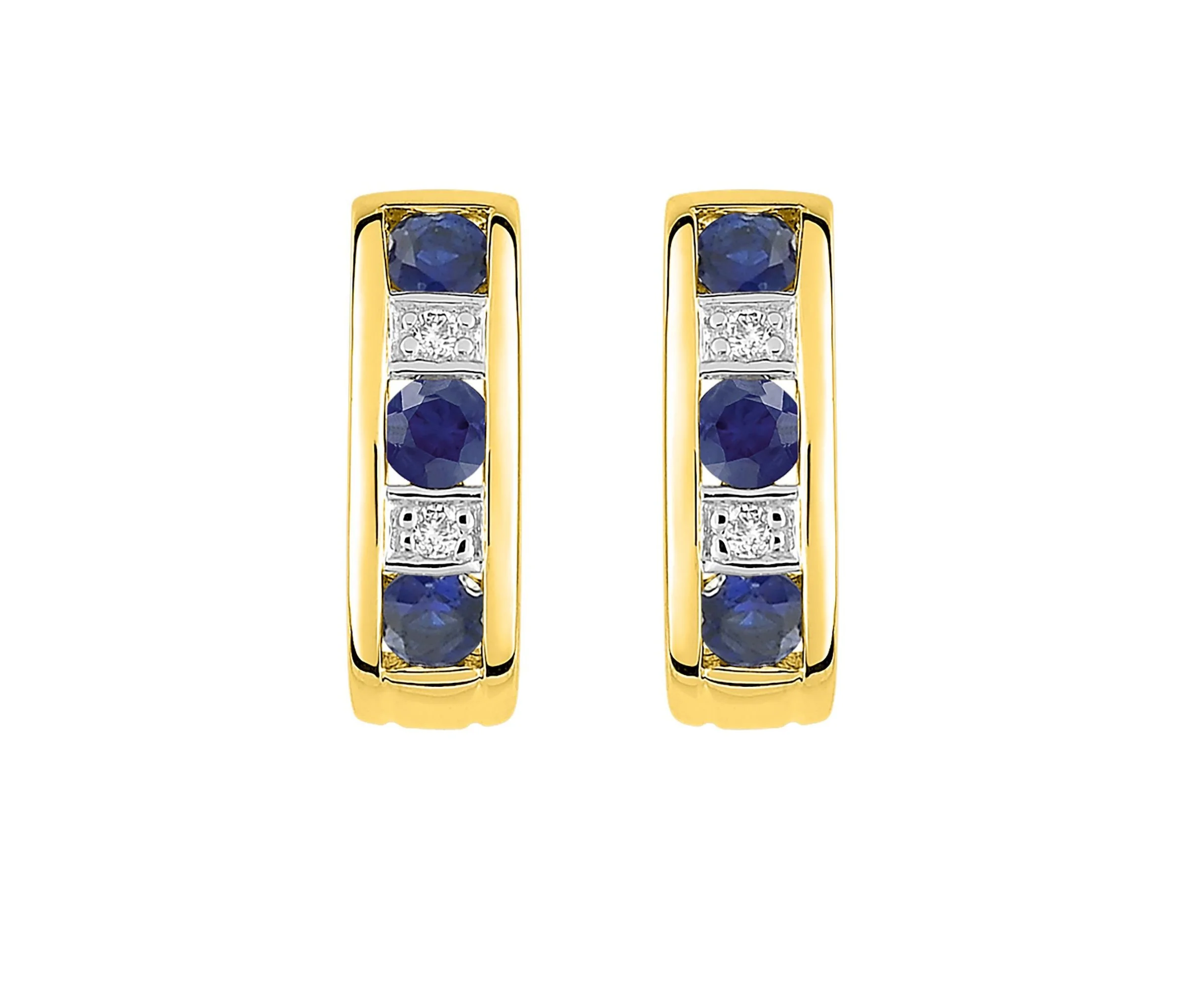 Boucle d'Oreille 1/2 Créole Saphirs et Diamants