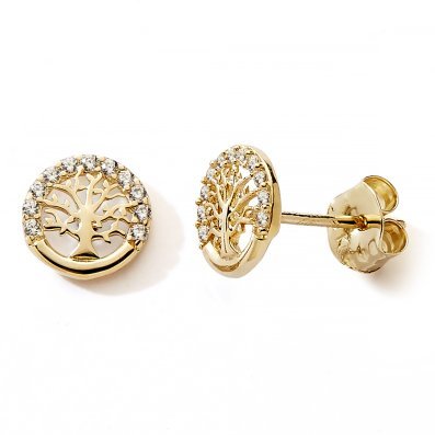 Boucle d'Oreille Arbre de Vie Oxyde