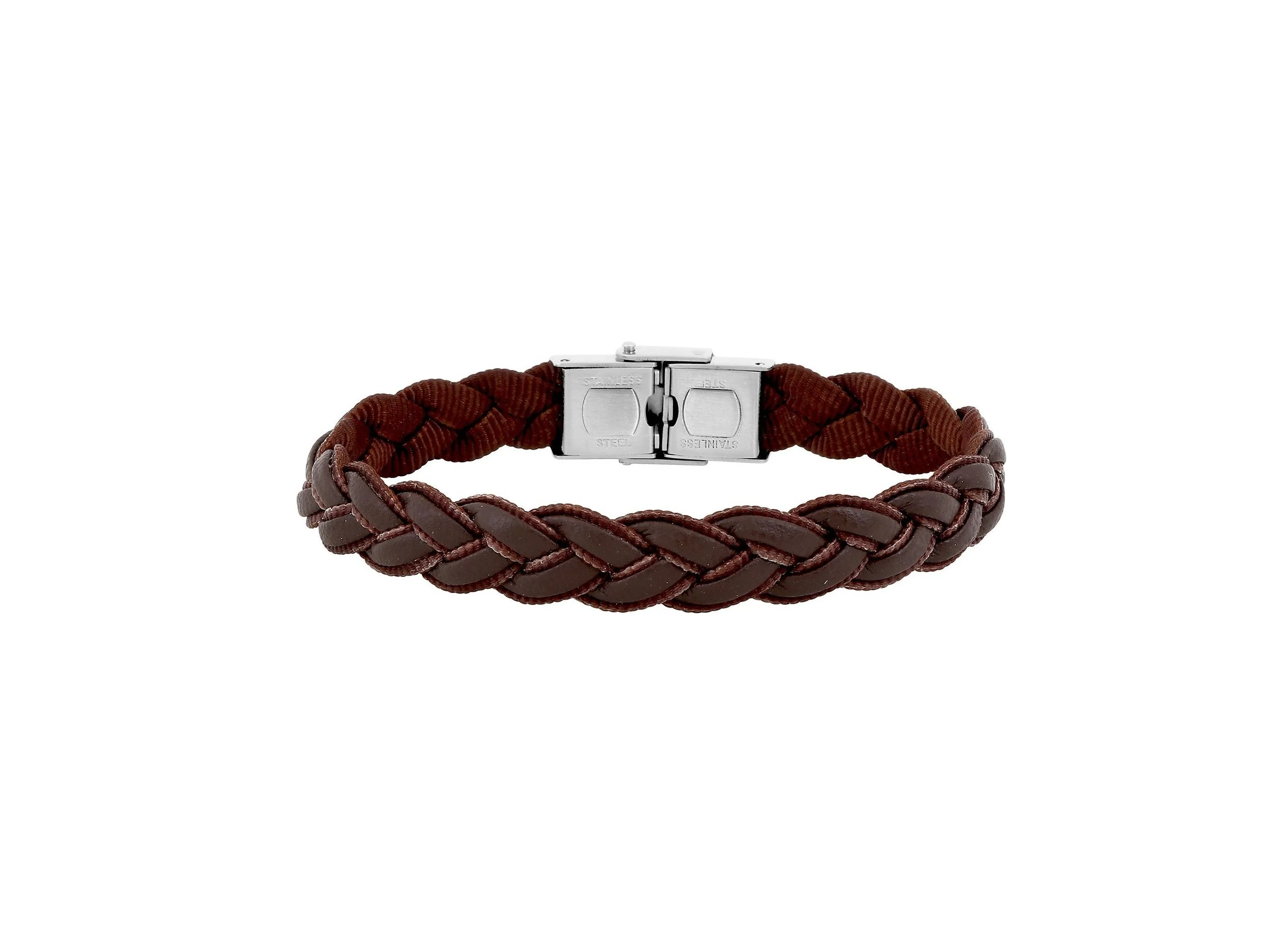 Bracelet Tressé cuir Marron