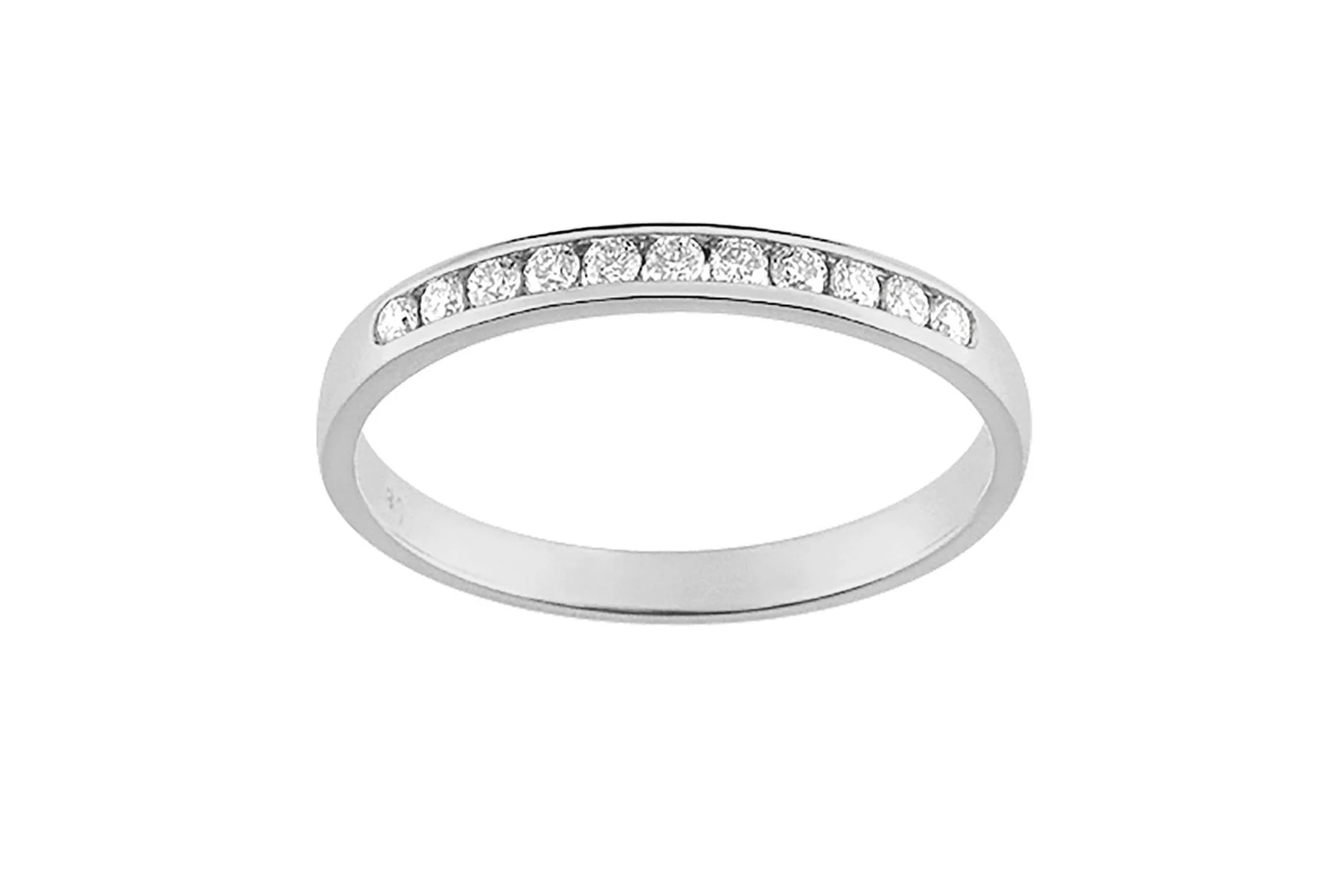 1/2 Alliance Diamant Or Blanc