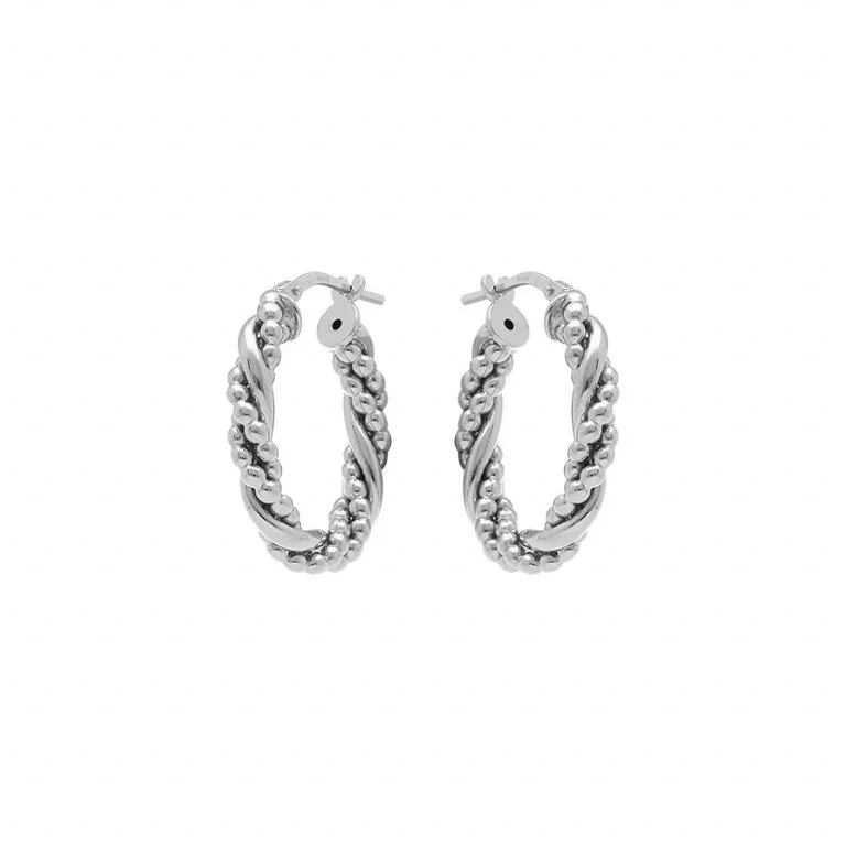 Créole Ovale 15 mm Tresse Fil Boules