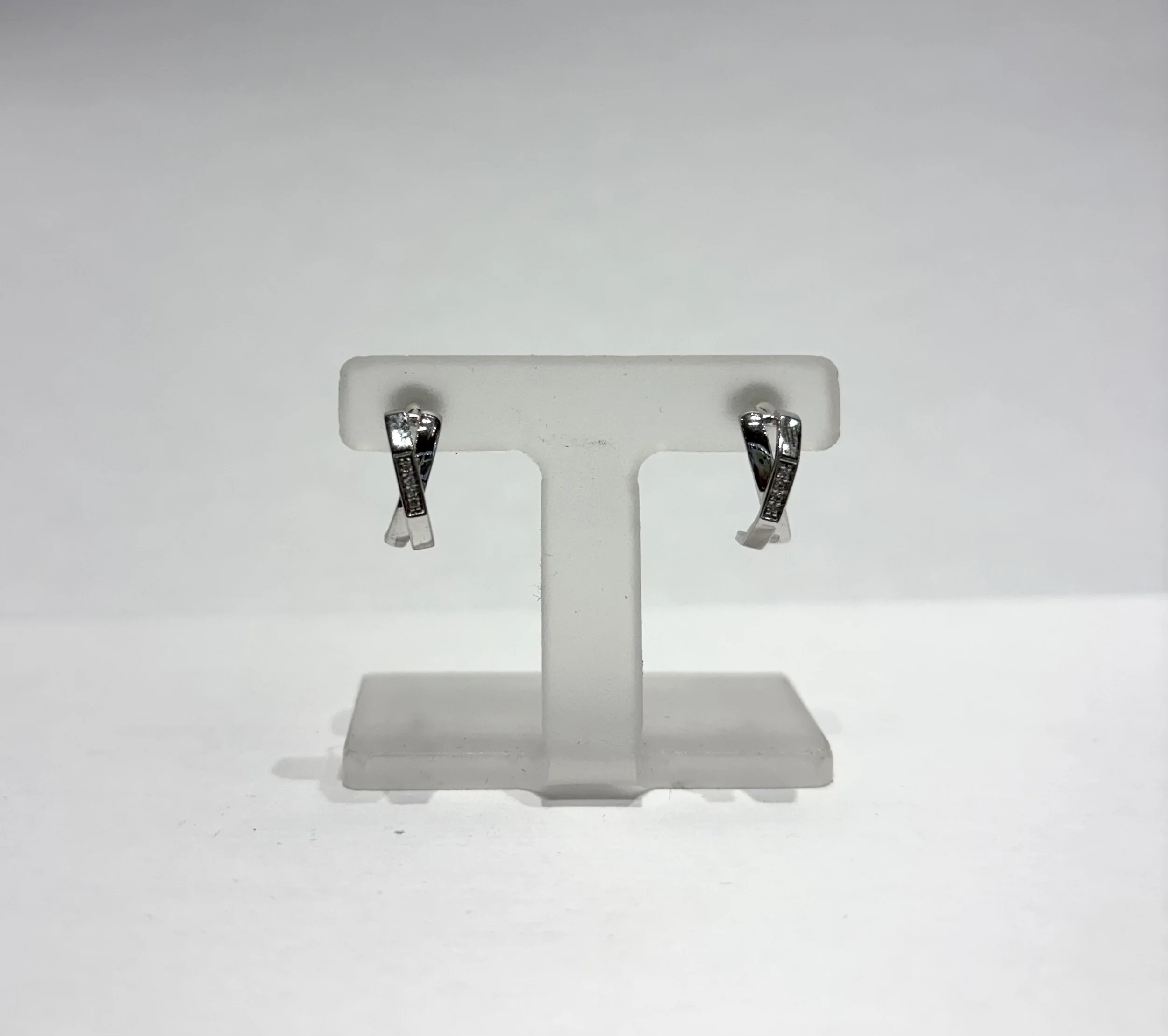 Boucle d'Oreille Diamants Or Blanc