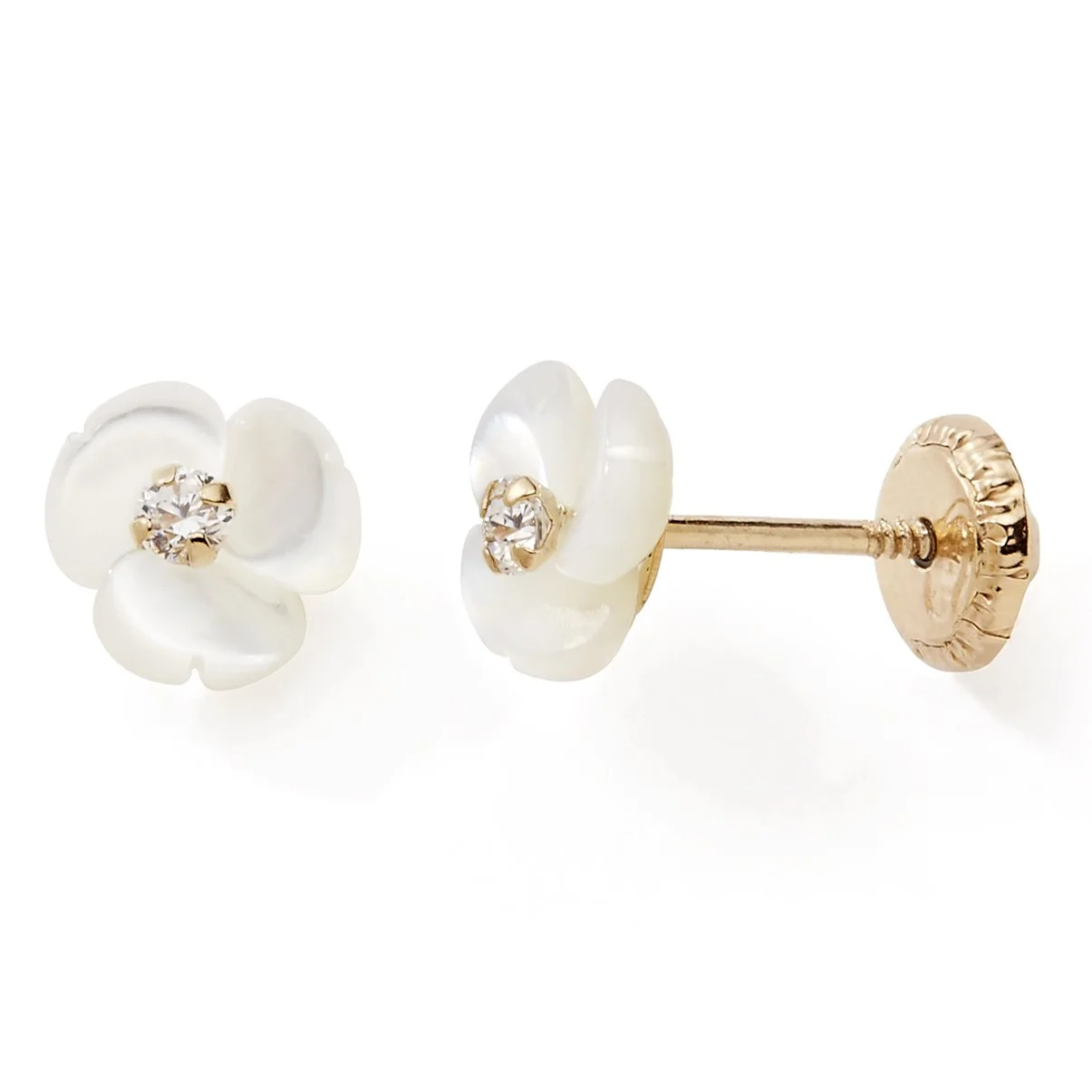 Boucle d'Oreille Nacre et Oxyde Système à Vis