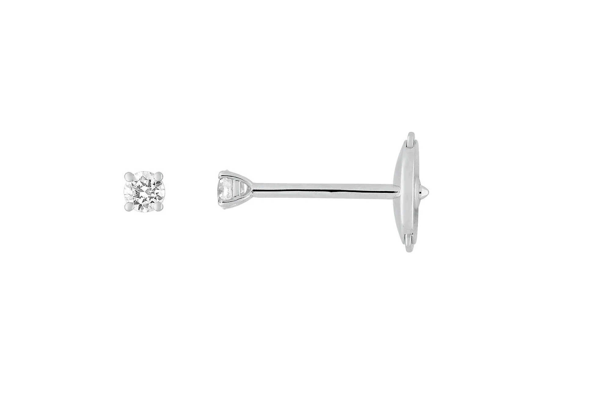 Boucle d'Oreille Diamant Or Blanc