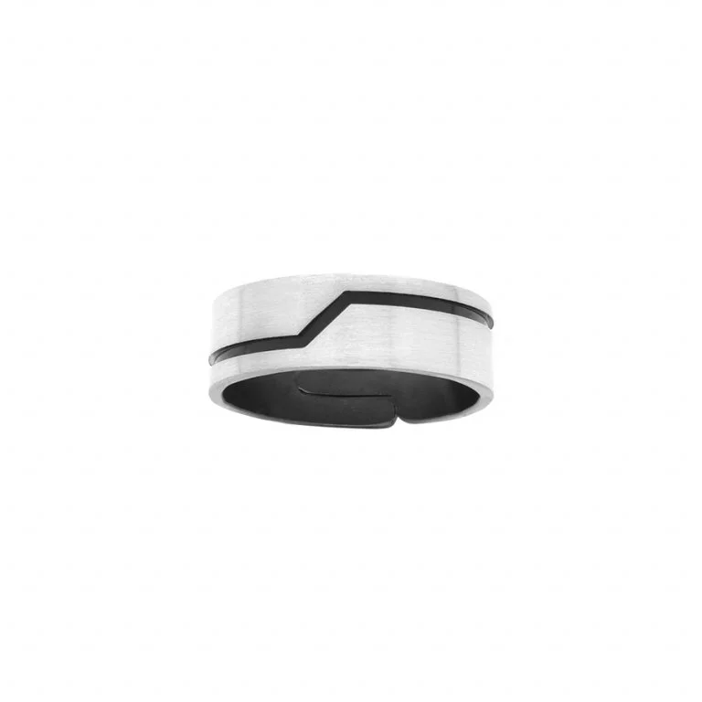 Bague Patine Ruban 7 mm + Trait Horizontal
