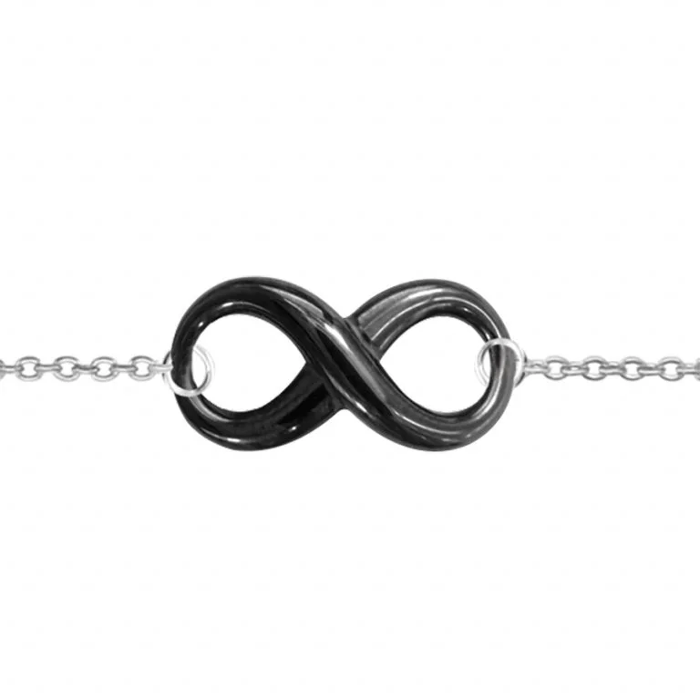 Bracelet Motif Infini Céramique Noire